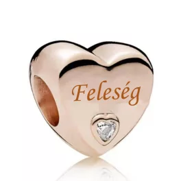 Feleség Rozéarany Szív Charm
