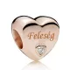 Feleség Rozéarany Szív Charm