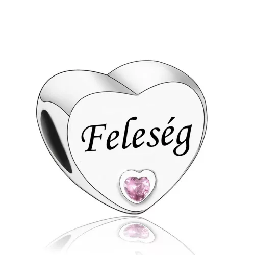 Feleség Ezüst Szív Charm