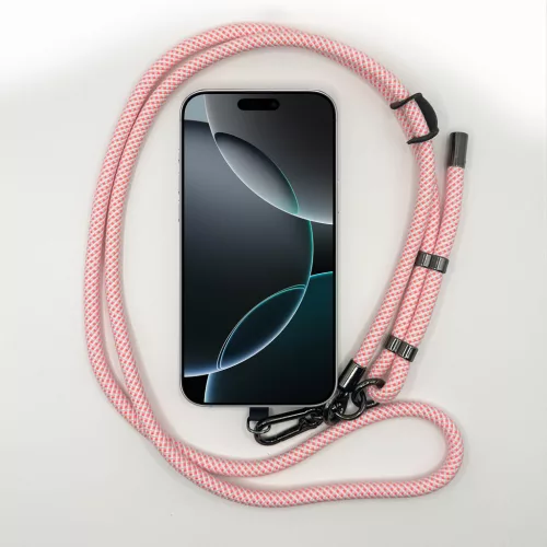 Rózsaszín-Korall Mintás - Univerzális Hosszú Telefonpánt Karabinerrel