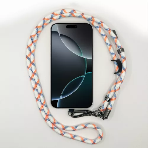 Fehér-Kék-Neon Mintás - Univerzális Hosszú Telefonpánt Karabinerrel