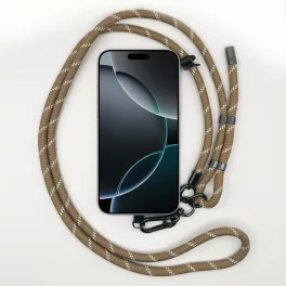   Homokszín Rombuszmintás - Univerzális Hosszú Telefonpánt Karabinerrel