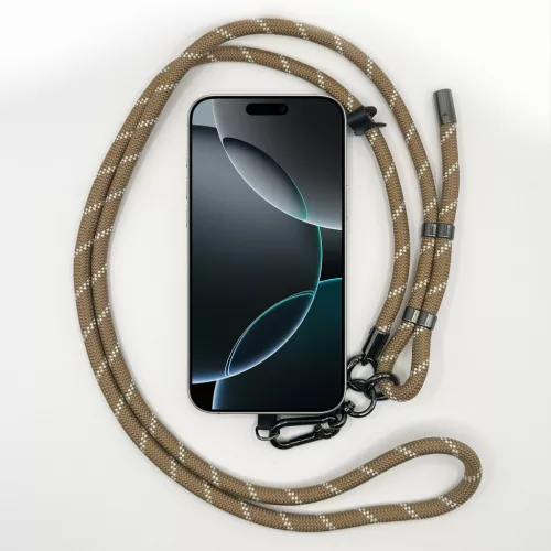 Homokszín Rombuszmintás - Univerzális Hosszú Telefonpánt Karabinerrel