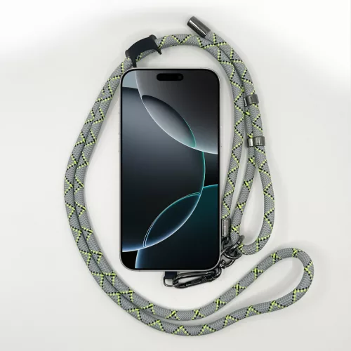 Szürke-Neon Mintás - Univerzális Hosszú Telefonpánt Karabinerrel