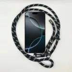 Fekete-Fehér Pöttyös - Univerzális Hosszú Telefonpánt Karabinerrel