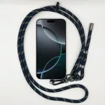 Sötétkék-Homokszín Mintás - Univerzális Hosszú Telefonpánt Karabinerrel