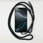 Fekete Fényvisszaverős - Univerzális Hosszú Telefonpánt Karabinerrel