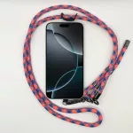 Korall-Kék Mintás - Univerzális Hosszú Telefonpánt Karabinerrel