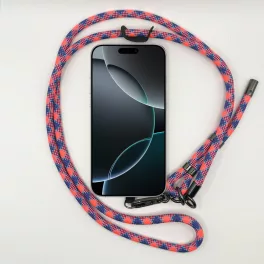   Korall-Kék Mintás - Univerzális Hosszú Telefonpánt Karabinerrel