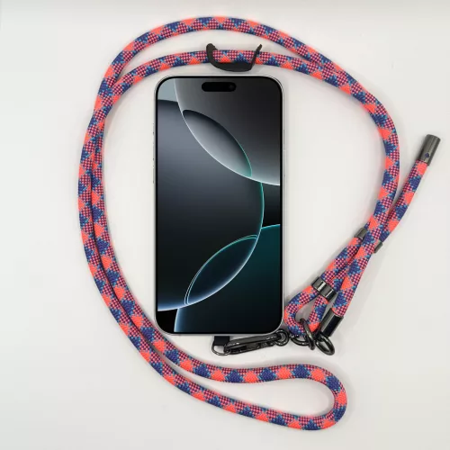 Korall-Kék Mintás - Univerzális Hosszú Telefonpánt Karabinerrel