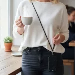 Korall-Kék Mintás - Univerzális Hosszú Telefonpánt Karabinerrel