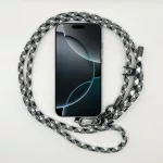 Fekete-Fehér Szövött - Univerzális Hosszú Telefonpánt Karabinerrel