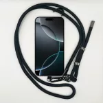 Egyszínű Fekete - Univerzális Hosszú Telefonpánt Fekete Karabinerrel