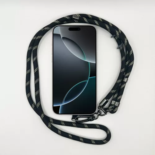 Fekete-Fehér Pöttyös - Univerzális Hosszú Telefonpánt Karabinerrel