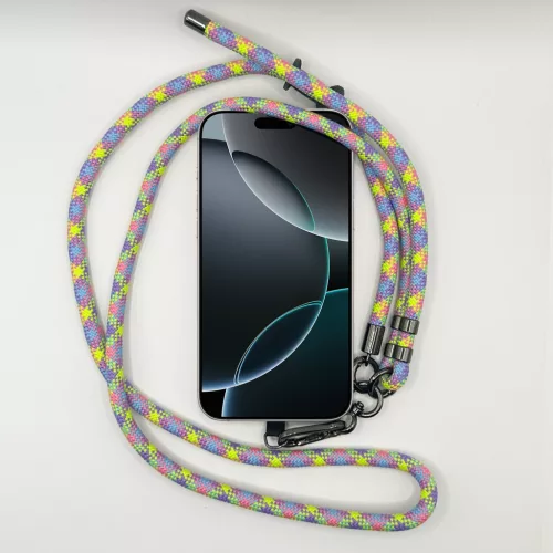 Pasztell Kockás - Univerzális Hosszú Telefonpánt Karabinerrel