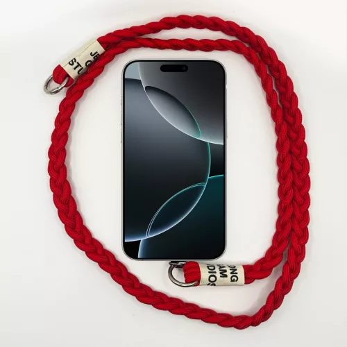 Pipacspiros - Szövegcímkés Fonott Hosszú Telefonpánt