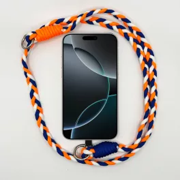 Narancs-Kék-Fehér - Fonott Hosszú Telefonpánt