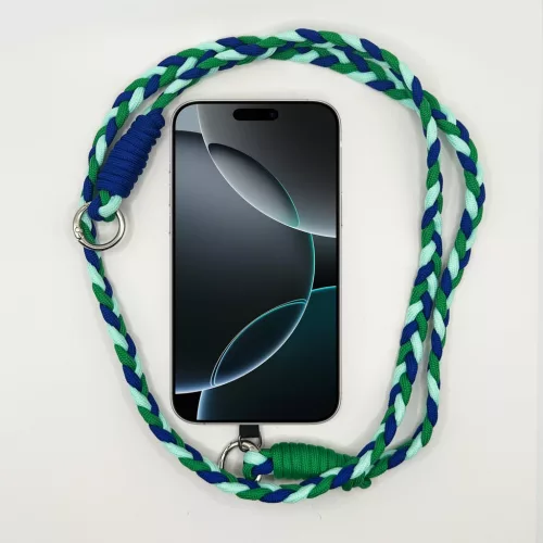 Kék-Zöld Árnyalatok - Fonott Hosszú Telefonpánt