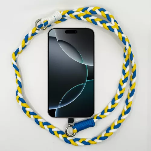 Kék-Sárga-Fehér - Fonott Hosszú Telefonpánt