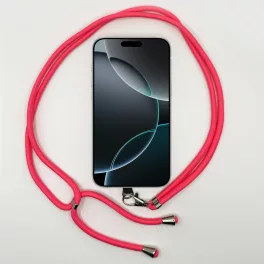   Egyszínű Élénk Pink - Univerzális Hosszú Telefonpánt Karabinerrel
