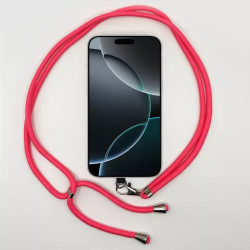 Egyszínű Élénk Pink - Univerzális Hosszú Telefonpánt Karabinerrel
