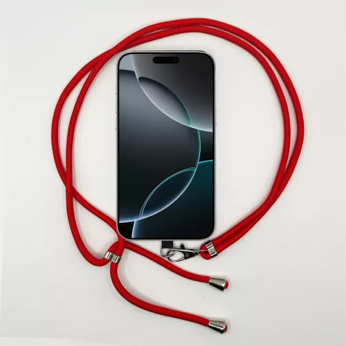 Egyszínű Piros - Univerzális Hosszú Telefonpánt Karabinerrel
