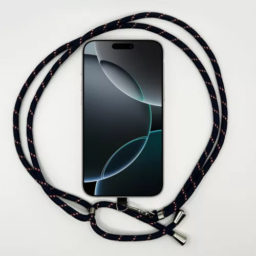 Fekete-Piros Mintás - Univerzális Hosszú Telefonpánt Karabineres