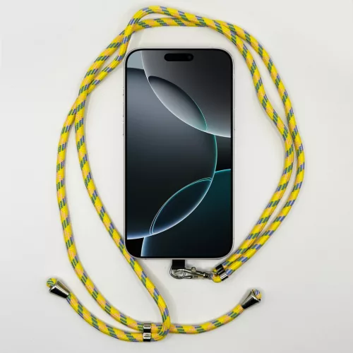 Sárga-Lila Mintás - Univerzális Hosszú Telefonpánt karabinerrel