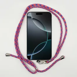   Pink-Lila Mintás - Univerzális Hosszú Telefonpánt Karabinerrel