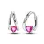 Pink Szíves Íves Ezüst Fülbevaló