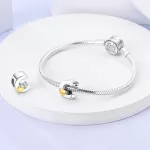 Arany színű Szíves C Betű Ezüst Charm