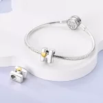 Arany színű Szíves H Betű Ezüst Charm