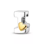 Arany színű Szíves I Betű Ezüst Charm