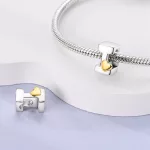 Arany színű Szíves I Betű Ezüst Charm