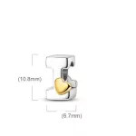 Arany színű Szíves I Betű Ezüst Charm