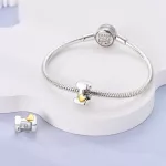 Arany színű Szíves I Betű Ezüst Charm