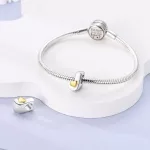 Arany színű Szíves J Betű Ezüst Charm