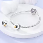 Arany színű Szíves O Betű Ezüst Charm