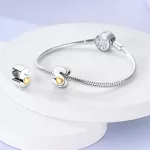 Arany színű Szíves S Betű Ezüst Charm