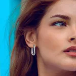 Kristályos Elegancia Négyszögletes Ezüst Fülbevaló