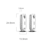 Kristályos Elegancia Négyszögletes Ezüst Fülbevaló