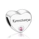 Keresztanya Ezüst Szív Charm