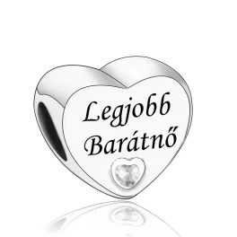 Legjobb Barátnő Ezüst Szív Charm