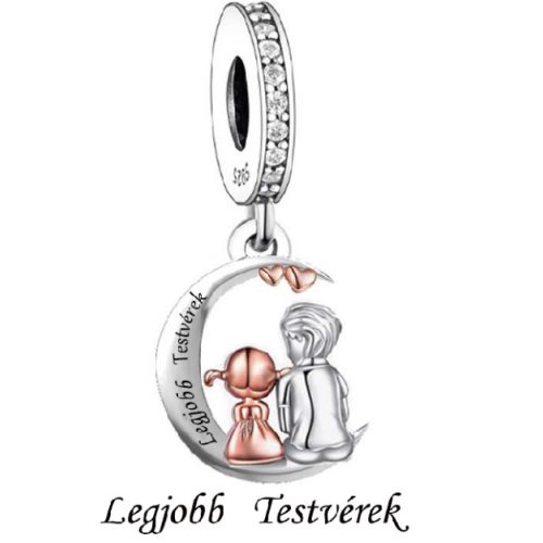 Legjobb testvérek ezüst függő charm