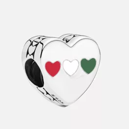 Magyar Nemzeti Színek Ezüst Szív Charm