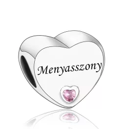 Menyasszony Ezüst Szív Charm