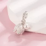 Ezüstözött gyöngyvirág medál
