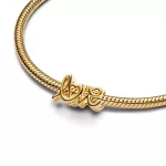 Ezüstözött Love feliratos charm
