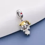 Ezüstözött végzős lány charm
