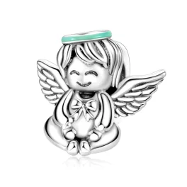 Ezüstözött angyalka charm